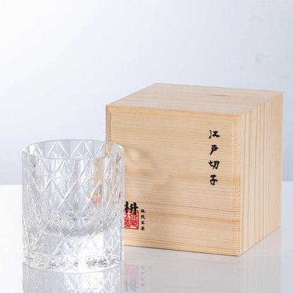 Edo Kiriko Star Crystal Whisky Glass - Shippo Cut K9