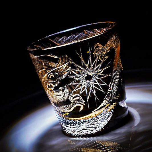 Dragon Whisky Glass Edo Kiriko – Midnight Crystal