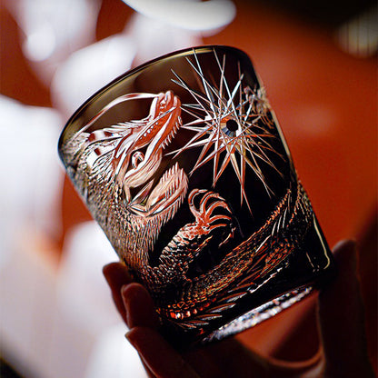 Dragon Whisky Glass Edo Kiriko – Midnight Crystal