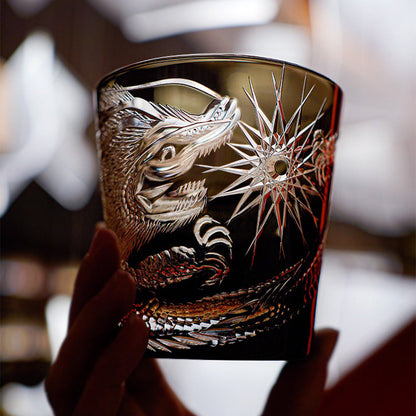 Dragon Whisky Glass Edo Kiriko – Midnight Crystal