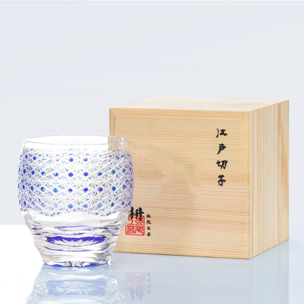 Edo Kiriko Whisky Glass Starry Sky Chrysanthemum 330ml