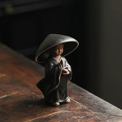 Monk Tea Pet Boat Utensil Set | Ceramic Gongfu 7-Piece Zen