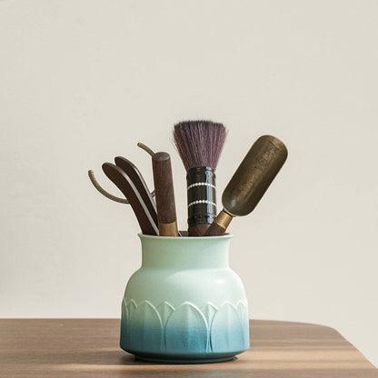 Ebony Tea Utensil Set — Six Gentlemen Lotus Holder
