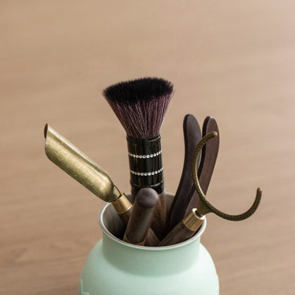 Ebony Tea Utensil Set — Six Gentlemen Lotus Holder
