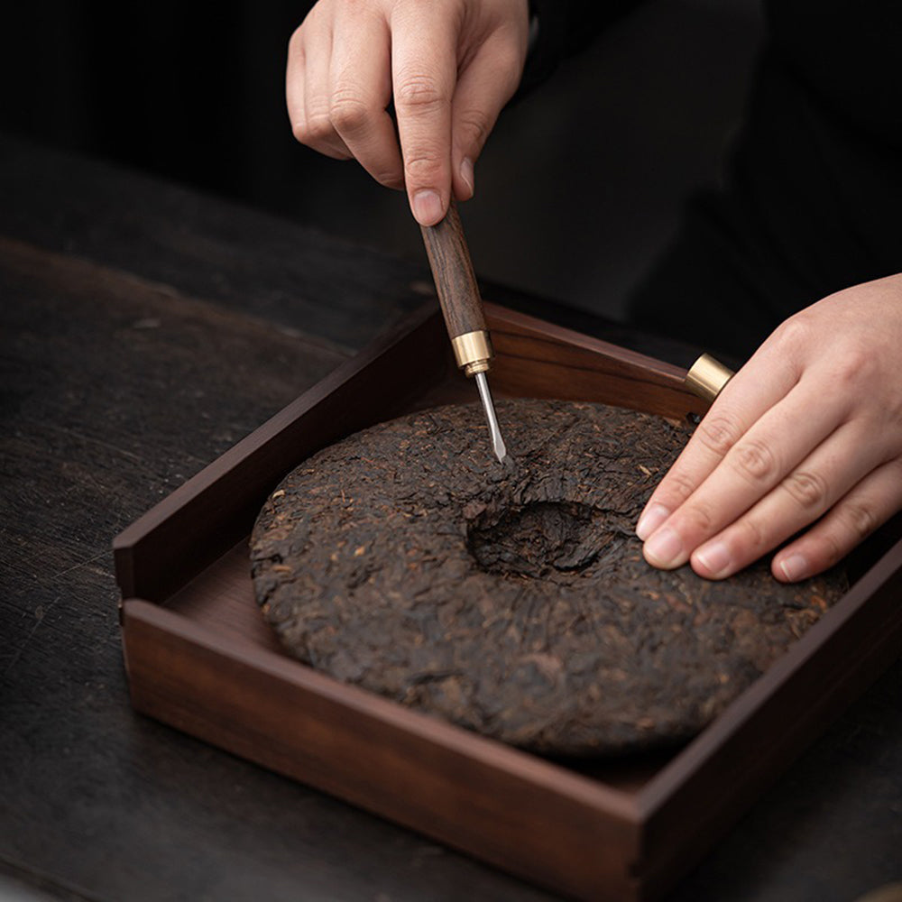 Tea Ceremony Set Ebony Wood Bronze Bifang Ceramic Holder