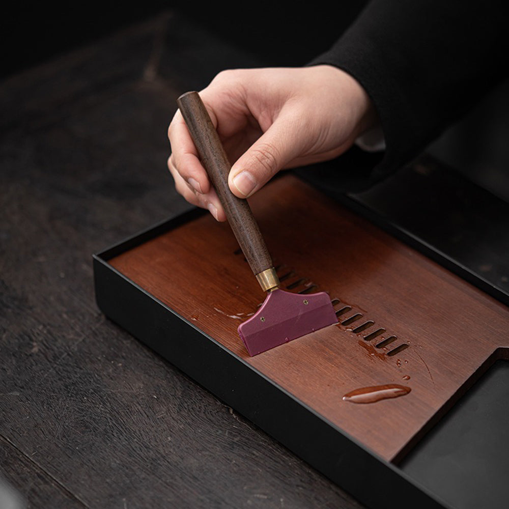 Tea Ceremony Set Ebony Wood Bronze Bifang Ceramic Holder