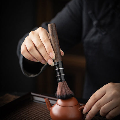 Ebony Copper Tea Utensil Set — Ceramic Moon Monk Holder