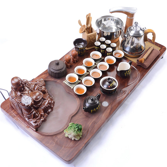Gongfu Tea Set Maitreya Buddha Tray | Mist Atomizer 28pc