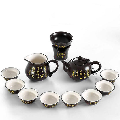 Gongfu Tea Set Maitreya Buddha Tray | Mist Atomizer 28pc