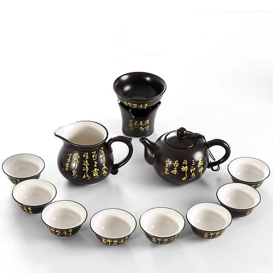 Gongfu Tea Set Maitreya Buddha Tray | Mist Atomizer 28pc