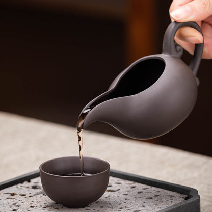Gongfu Tea Set Yixing Purple Clay Wood Tray & Heater 30-Pc