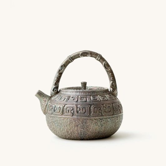 Silver-Plated Ceramic Teapot | Antique Hui Motif 350ml