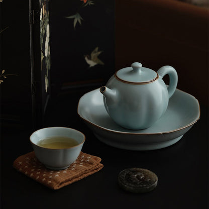 Ruyao Teapot Sky Blue Glaze Pumpkin Shape 250ml Gift