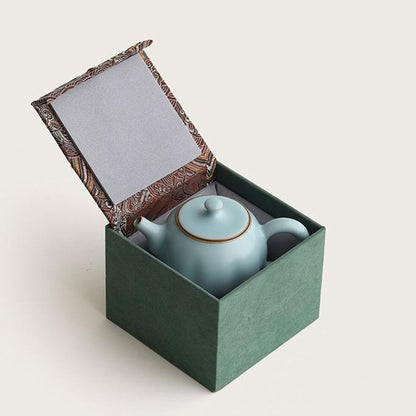 Ruyao Teapot Sky Blue Glaze Pumpkin Shape 250ml Gift