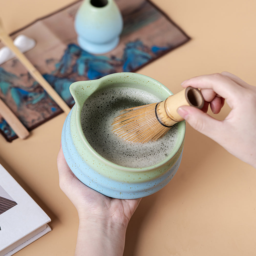 Matcha Tea Set Ceramic Japanese Gradient Blue Green