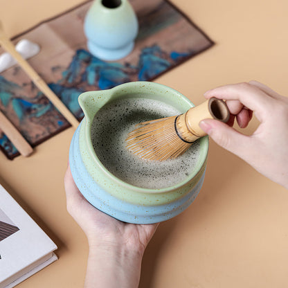 Matcha Tea Set Ceramic Japanese Gradient Blue Green