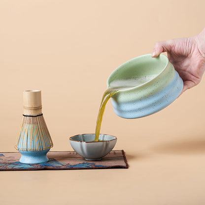 Matcha Tea Set Ceramic Japanese Gradient Blue Green