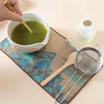 Matcha Tea Set | Butterfly Flower Chawan, 100-Tooth Whisk, 8pc