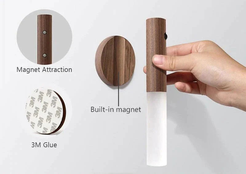 LED Wall Sconce Wireless Rechargeable Dimmable Night Light