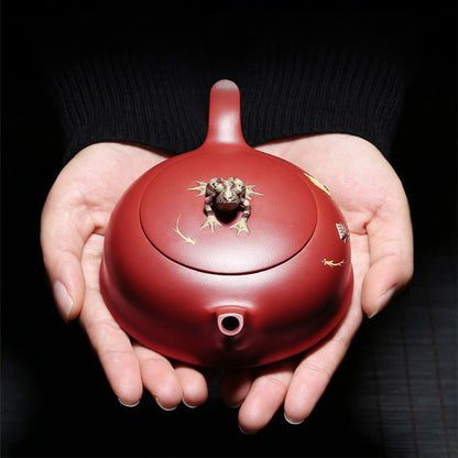 Handmade Purple Clay Lotus Tea Set | 8-Piece