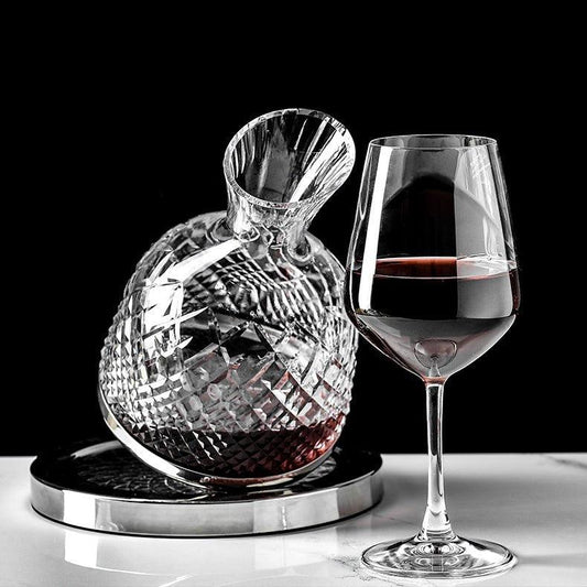 Wine Decanter – 360° Rotating Crystal Hand Blown Luxury