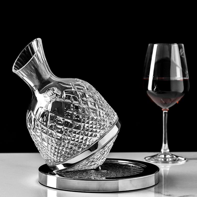 Wine Decanter – 360° Rotating Crystal Hand Blown Luxury
