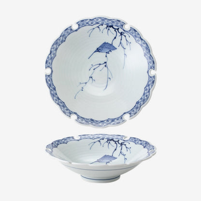 Japanese Ceramic Plate – Arita Ware Edanagi Blue Bird