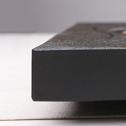 Tea Tray | Black Stone Lotus Flower Carved Gongfu