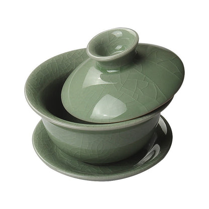 Longquan Celadon Ice Crack Gaiwan, 160ml Porcelain