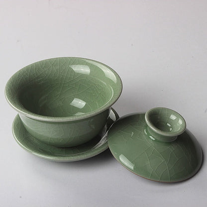 Longquan Celadon Ice Crack Gaiwan, 160ml Porcelain