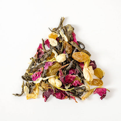 White Grape Rose Jasmine Green Tea Bags | Floral Fruit Tea Blend