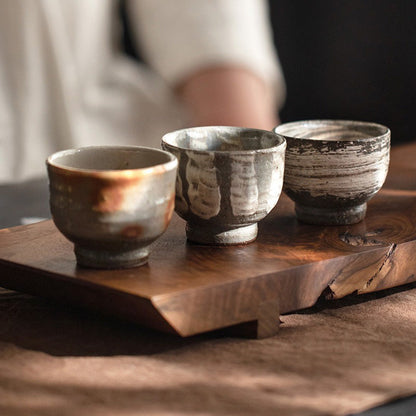 Tea Cup Set of 5 Wango-Yaki Pottery Japanese 90ml