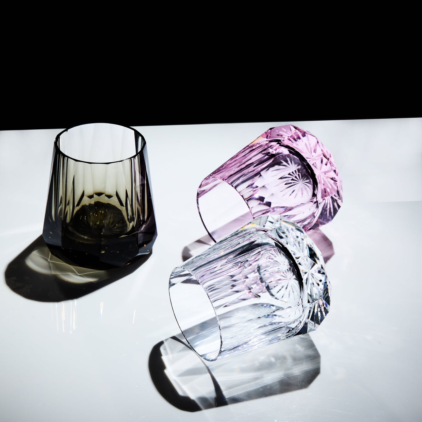 Artisan Whiskey Glass Edo Kiriko Kage-Hana Vertical Cut Crystal | Japanese Glassware
