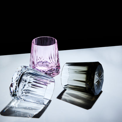 Artisan Whiskey Glass Edo Kiriko Kage-Hana Vertical Cut Crystal | Japanese Glassware