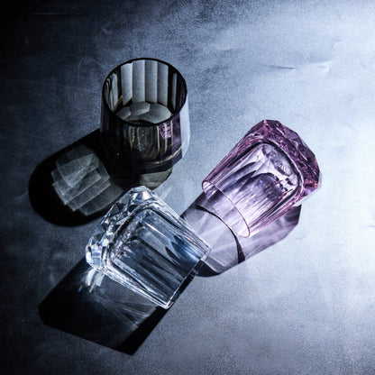 Artisan Whiskey Glass Edo Kiriko Kage-Hana Vertical Cut Crystal | Japanese Glassware