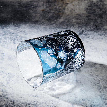 Whiskey Glass Maneki Neko | Edo Kiriko Handcrafted Lucky Cat Crystal Glass