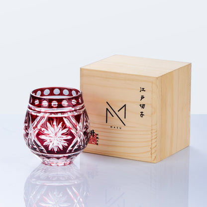 Japanese Whiskey Glass Edo Kiriko Hoshi-no-Kagayaki Starburst Hand-Cut Crystal | Artisan Glassware