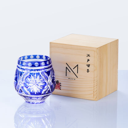 Japanese Whiskey Glass Edo Kiriko Hoshi-no-Kagayaki Starburst Hand-Cut Crystal | Artisan Glassware