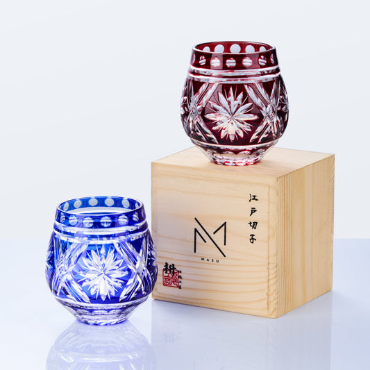 Japanese Whiskey Glass Edo Kiriko Hoshi-no-Kagayaki Starburst Hand-Cut Crystal | Artisan Glassware