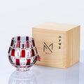 Whiskey Glass Edo Kiriko Ichimatsu Checkerboard Hand-Cut Crystal | Japanese Artisan Glassware