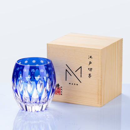 Whiskey Glass Edo Kiriko Tama-no-Shizuku | Aka & Ruri Crystal