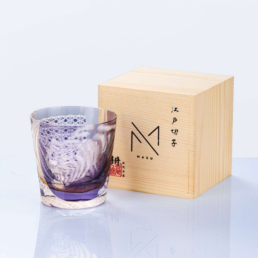 Whiskey Glass Murasaki Tora | Handcrafted Edo Kiriko Crystal