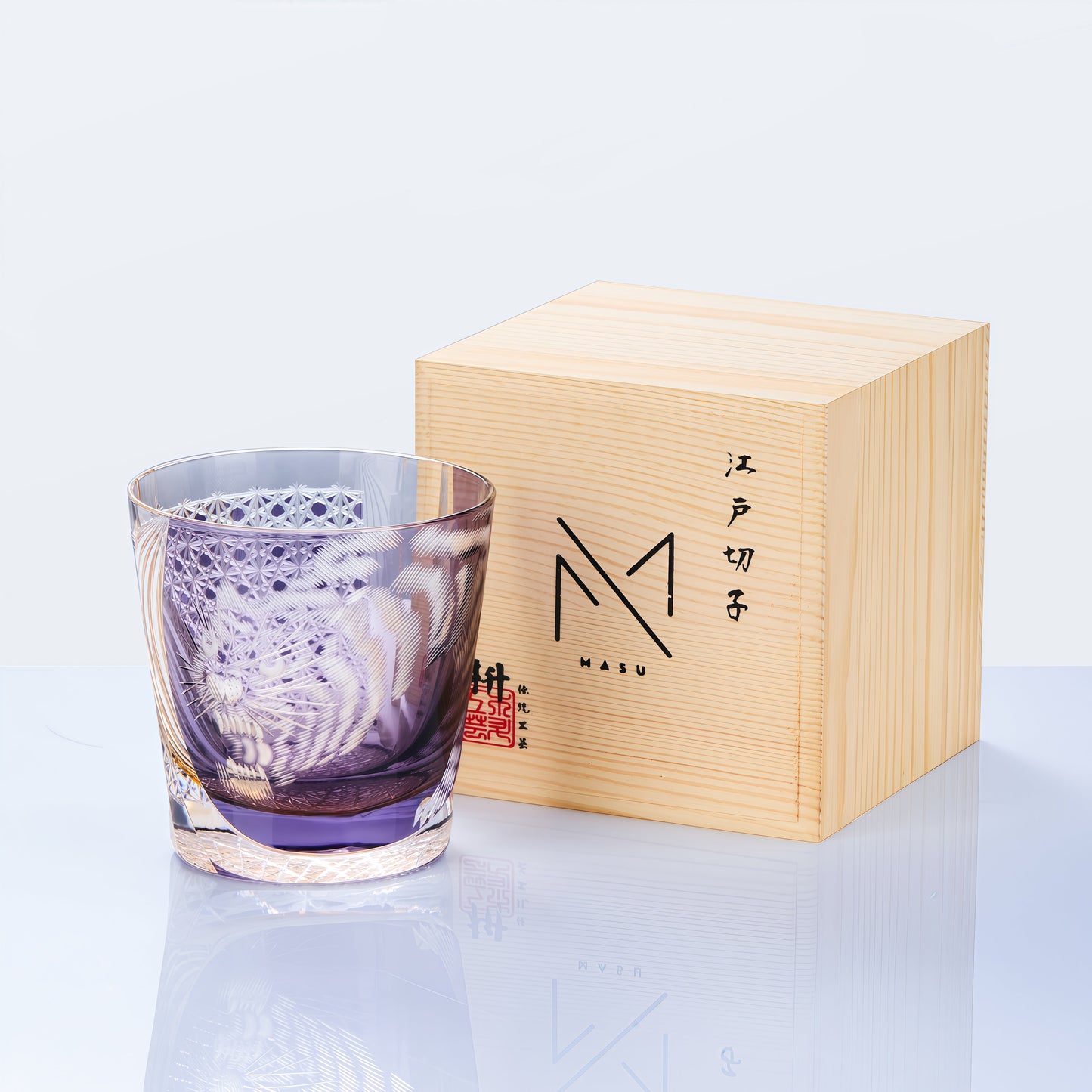 Whiskey Glass Murasaki Tora | Handcrafted Edo Kiriko Crystal