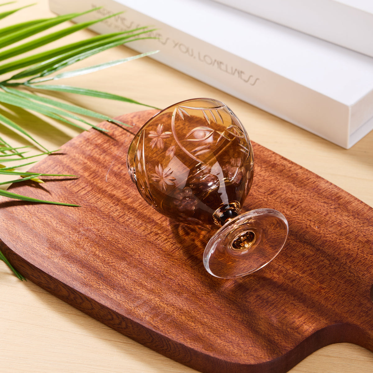 Sake Glass Sakura no Kaze Rounded Goblet | Edo Kiriko Spring Crystal