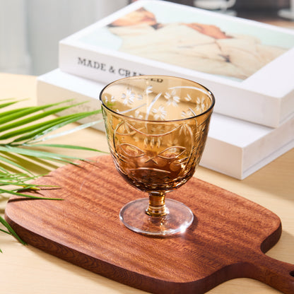 Sake Glass Sakura Nami Slim Goblet | Edo Kiriko Cherry Blossom Wave