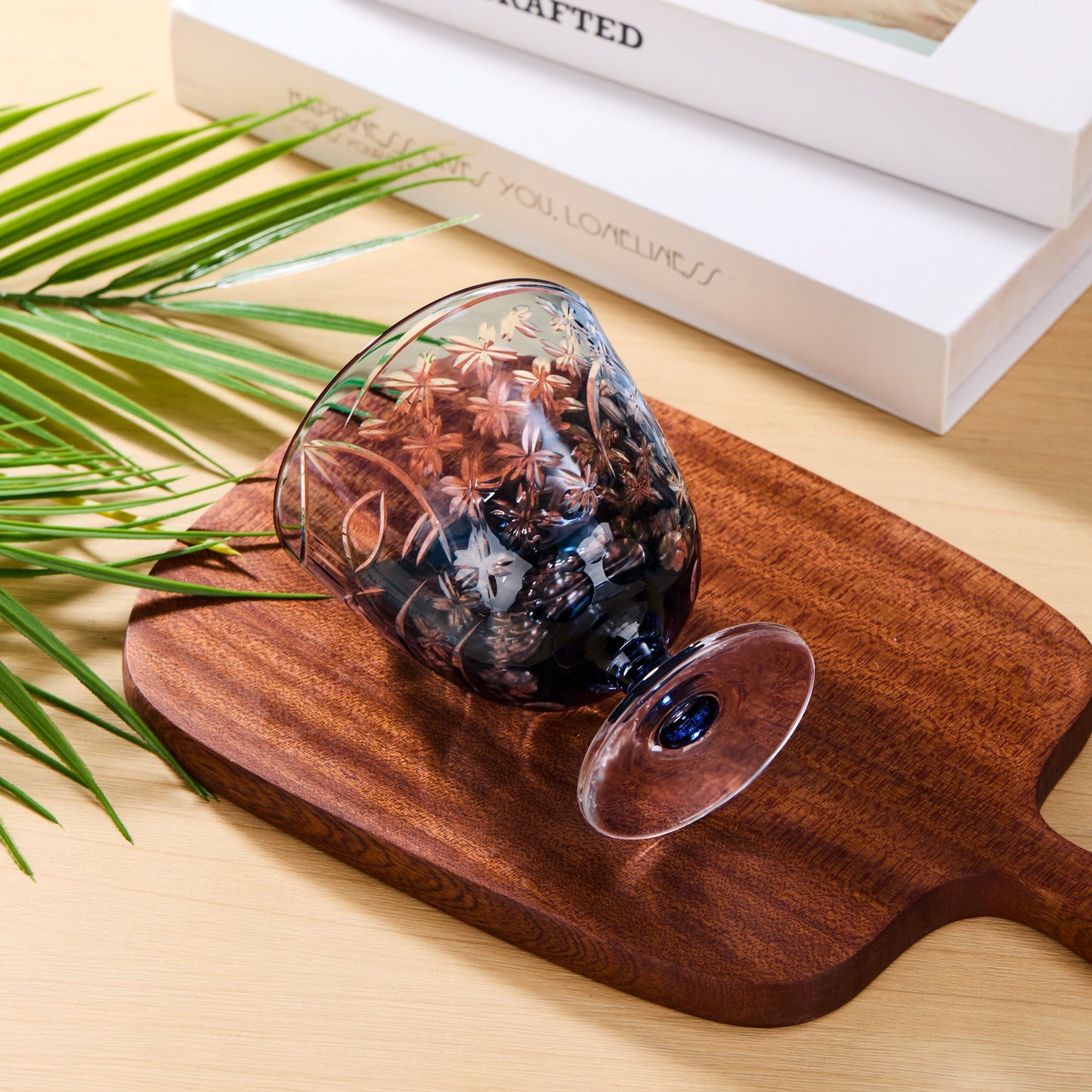 Sake Glass Sakura Nami Slim Goblet | Edo Kiriko Cherry Blossom Wave