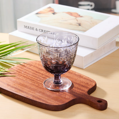 Sake Glass Sakura Nami Slim Goblet | Edo Kiriko Cherry Blossom Wave