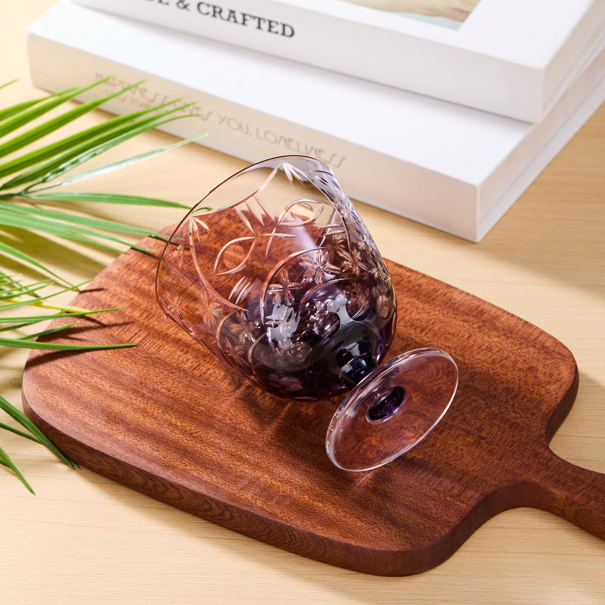 Sake Glass Sakura Nami Slim Goblet | Edo Kiriko Cherry Blossom Wave