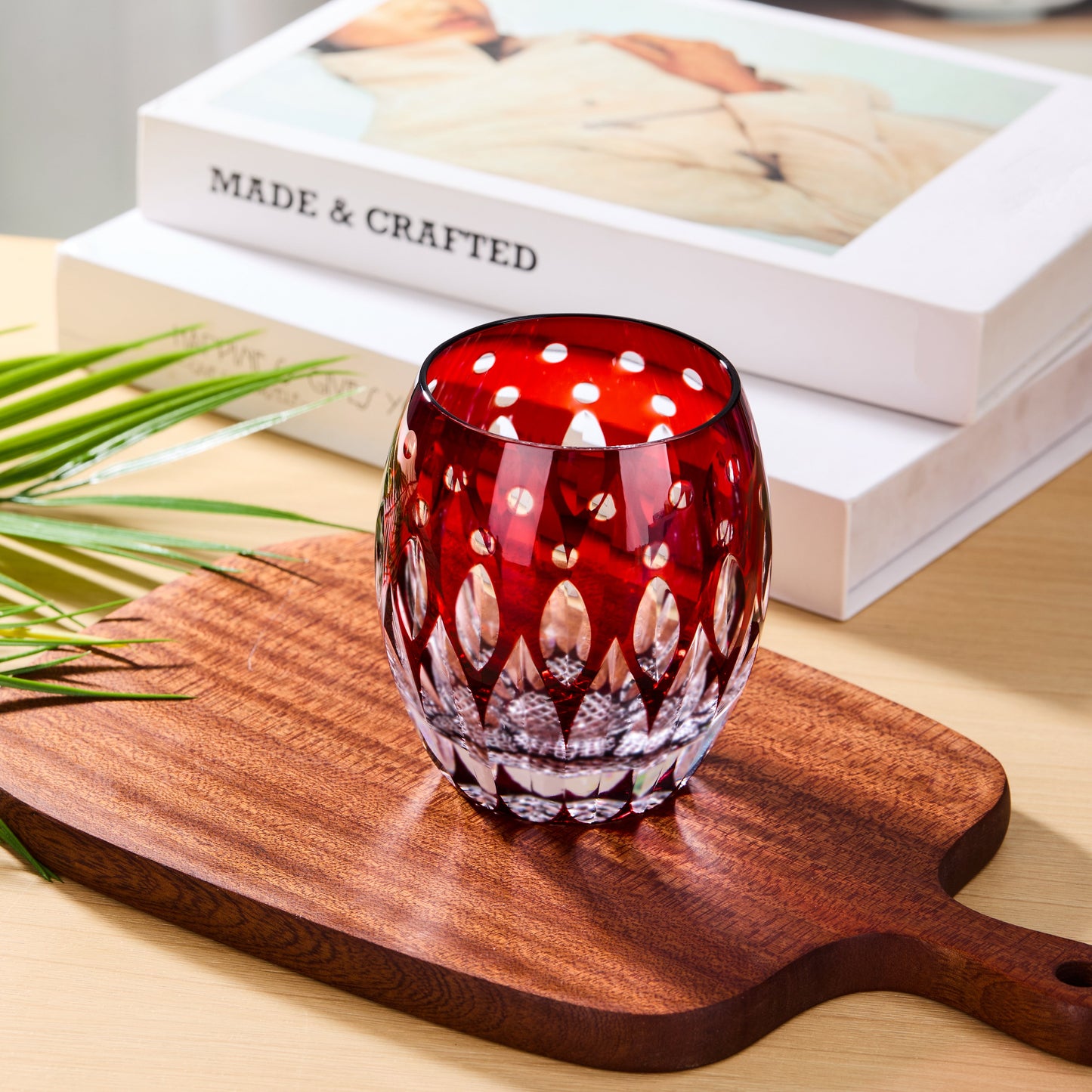 Whiskey Glass Edo Kiriko Tama-no-Shizuku | Aka & Ruri Crystal