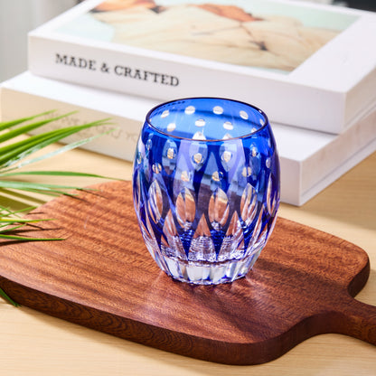Whiskey Glass Edo Kiriko Tama-no-Shizuku | Aka & Ruri Crystal